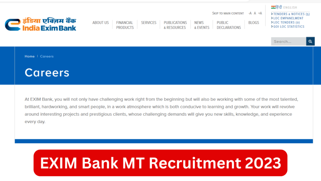 EXIM Bank MT Recruitment 2023